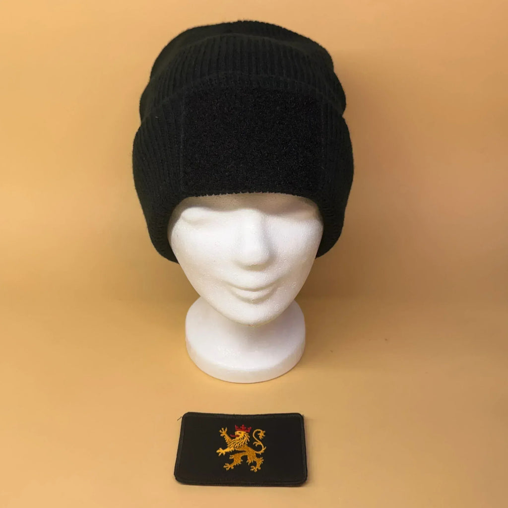 Beanie mit Klettfläche + Pfälzer Löwe Patch – Warmes Winter-Bundle für echte Pfälzer - Pfälzer Löwen