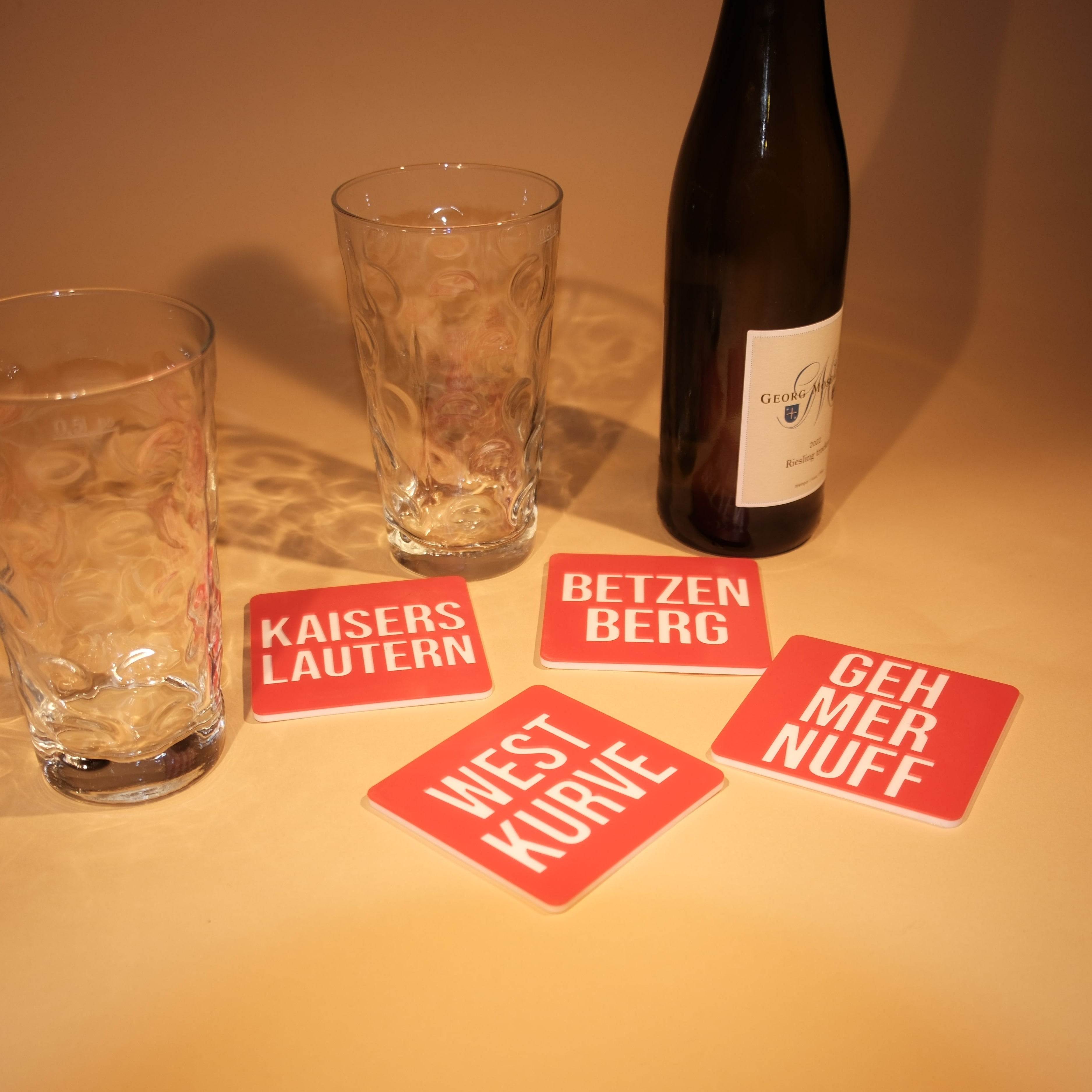 Untersetzer Bundle „Kaiserslautern“ - 4er Set für echte Lautrer Fußball Fans