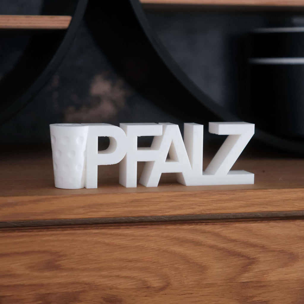 Pfalz Aufsteller mit Dubbeglas – Pfälzer Deko mit Kultfaktor