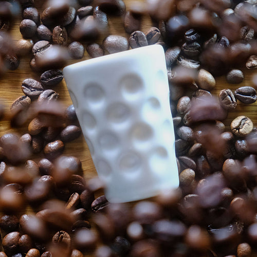 Dubbeglas Espressotasse / Eierbecher / Shotglas - Keramik weiß