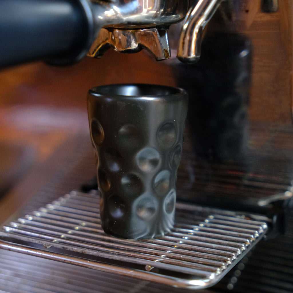 Dubbeglas Espressotasse / Eierbecher / Shotglas - Keramik schwarz