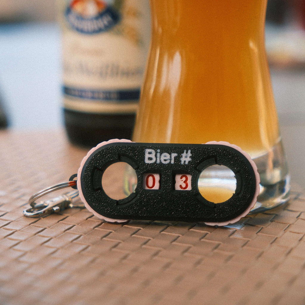 Bierzähler Schlüsselanhänger - Zähle deine Bier bis 99