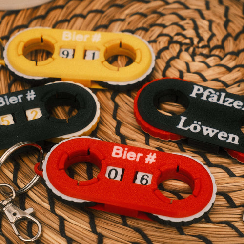 Bierzähler Schlüsselanhänger - Zähle deine Bier bis 99