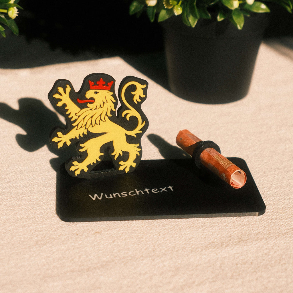 Personalisierbares Geldgeschenk Pfälzer Löwe – Geschenkidee für Pfälzer - Geschenk von den Pfälzer Löwen