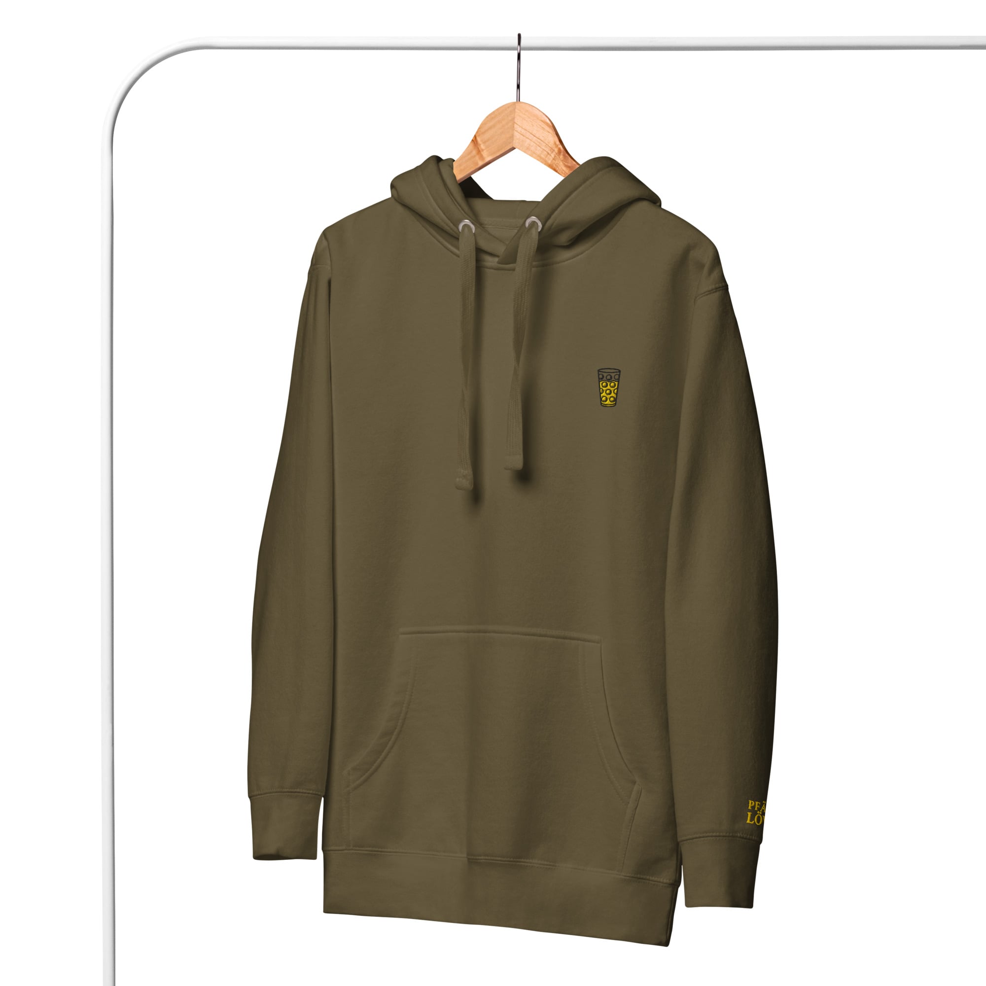 Gesticktes "Dubbeglas" Hoodie Unisex