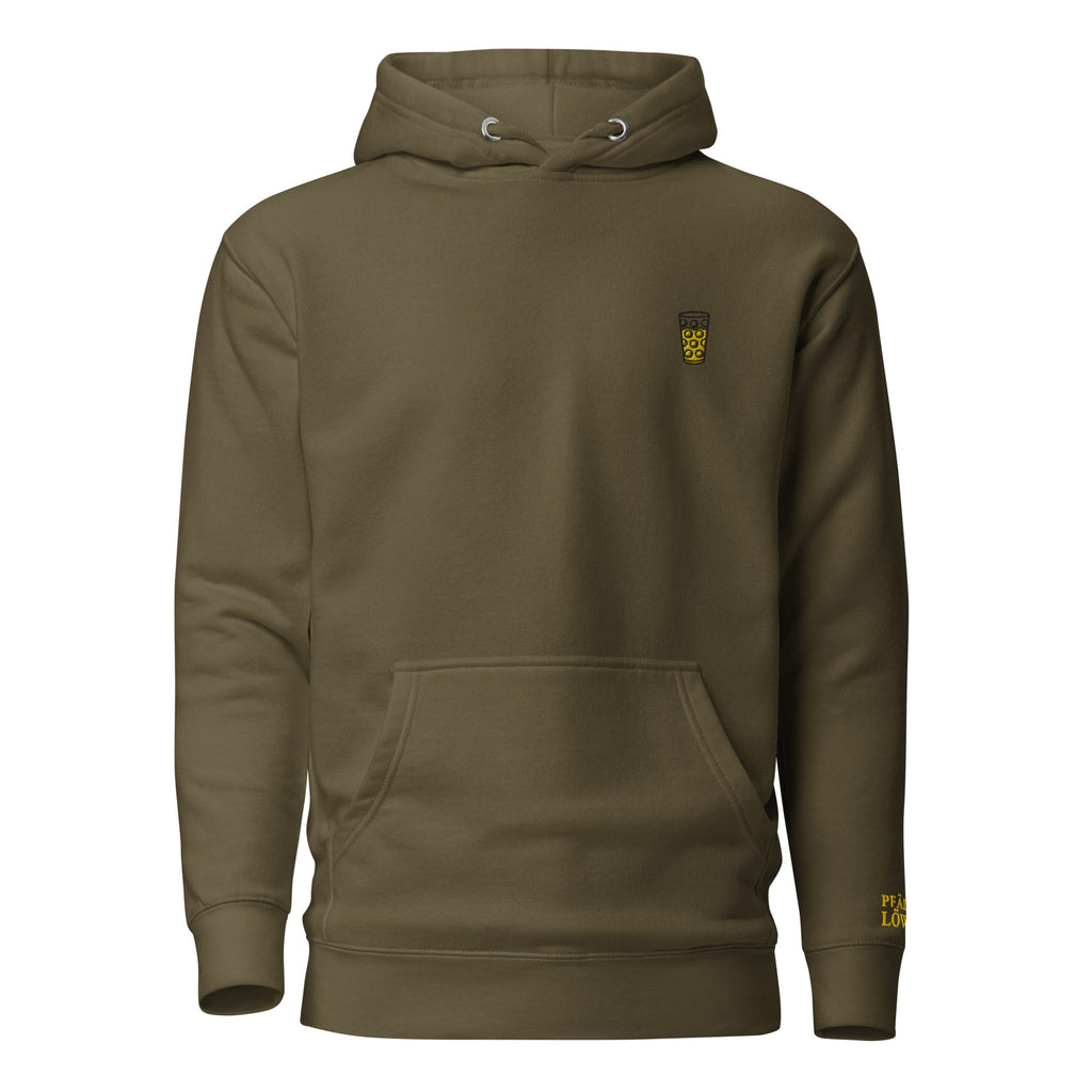 Gesticktes "Dubbeglas" Hoodie Unisex