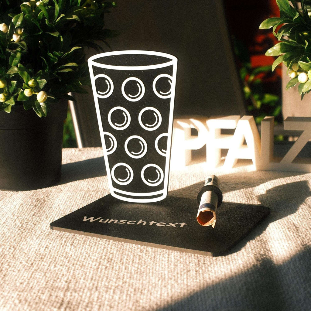 Personalisierbares Geldgeschenk Dubbeglas – Geschenkidee für Weinliebhaber aus der Pfalz - Geschenk Pfälzer Löwen