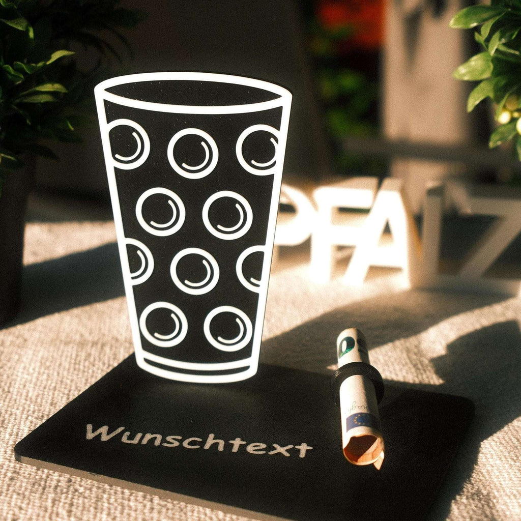 Personalisierbares Geldgeschenk Dubbeglas – Geschenkidee für Weinliebhaber aus der Pfalz - Geschenk Pfälzer Löwen