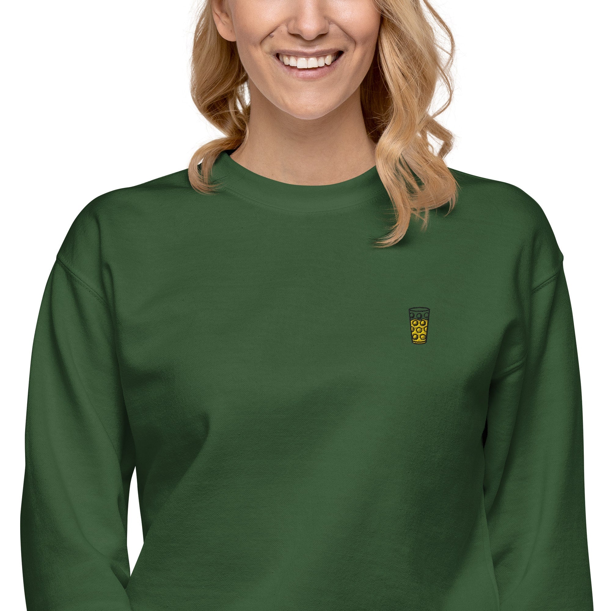Gesticktes "Dubbeglas" Sweatshirt Unisex